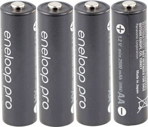 1x4 Panasonic Eneloop Pro Mignon 2500mAh AA Ni-MH    BK-3HCDE/4BE