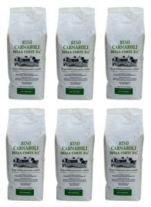 Italienischer raffinierter Carnaroli-Reis (weiß), natürlich glutenfrei, ideal für alle Risotto-Sorten, Schutzatmosphärenverpackung, 6 x 1 kg Packung, 6x1kg