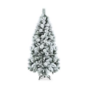 COSTWAY schneebedeckter Weihnachtsbaum 180CM, künstlicher Christbaum mit 735 Zweig und Metallständer, Weihnachten Dekobaum für Festtag zuhause Büro, Weiß