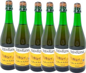 Val de Rance Cidre de Bretagne Doux 6 x 0,75L – 2 % Milder Apfelwein aus Frankreich