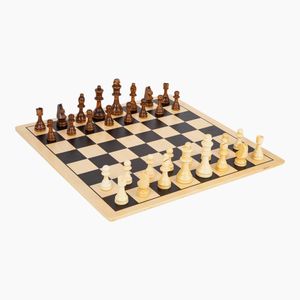 small foot 11784 Schach und Dame XL aus Holz, für 2 Spieler, 2 Gesellschaftsspiele, extra groß, ab 6 Jahren