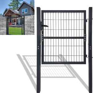 LZQ brama ogrodowa antracytowa stal ocynkowana brama ogrodowa 100 x 100 cm bramy ogrodowe ze słupkiem i zamkiem brama, ogrodzenie ogrodowe, brama ogrodzeniowa LZQ brama ogrodowa antracytowa stal ocynkowana brama ogrodowa 100 x 100 cm bramy ogrodowe ze słupkiem i zamkiem brama, ogrodzenie ogrodowe, brama ogrodzeniowa