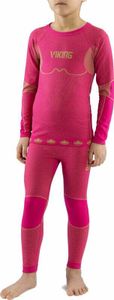 Viking Riko Kids Set Base Layer Fuchsia 140 Pánske termoprádlo