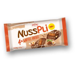 Zentis Nusspli Waffel Riegel mit Karamell und Haselnusscreme 4er 144g