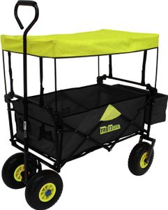 Bollerwagen faltbar mit Vollgummi-Rädern, Hecktasche und Teleskopgriff Falt-Bollerwagen schwarz