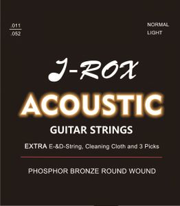 Gitarrensaiten Westerngitarre - Premium Phosphor Bronze Saiten für die Westerngitarre, Akustikgitarre + Extra E-Saite + Extra D-Saite + Reinigungstuch + 3 Picks – Gitarren Saiten von J-ROX