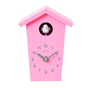 Cuco Clock Mini Kuckucksuhr HOCHHAUS, Wanduhr, Moderne Schwarzwalduhr, 17,0 × 12,4 × 9,0cm (LxBxH), Wanduhr mit Nachtruhefunktion, Kuckucksruf Vogelstimme, Quarzuhrwerk