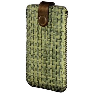 Hama Tasche (Sleeve) Mobiltelefon, Smartphone - Grün - Bast, Fleece Interior
