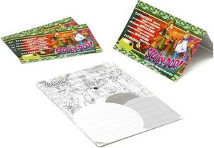 4 zaproszenia Scooby-Doo wykonane z kartonu fotograficznego