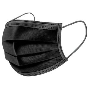 50x Mundschutz 3-Lagig Schwarz Maske Gesichtsmasken Mundmaske Atemschutzmaske Hygienemaske  schwarz