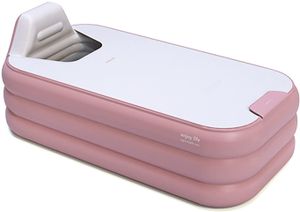 Faltbare Aufblasbare Badewanne Erwachsene Mobile Badewanne PVC 1,6m Rosa