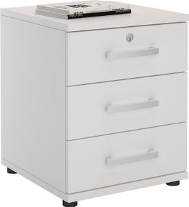 Bürocontainer Schreibtischcontainer Büroschrank TORONTO, weiß, abschließbar mit 3 Schubladen, 44 x 58 x 45 cm