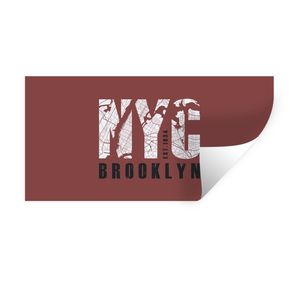 MuchoWow® Wandtattoo Wandsticker Wandaufkleber New York - Karte - NYC 80x40 cm Selbstklebend und Repositionierbar - Aufkleber