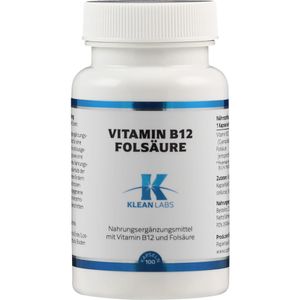 Vitamin B12 / kyselina listová KLEAN LABS, 100 kapslí