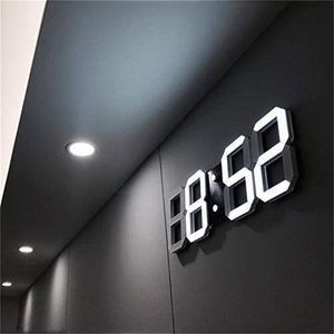 Wecker Uhr Led Wanduhr Digital dimmbar geräuschlos Snooze USB- Temperaturanzeige groß Helligkeit einstellbar Fernbedienung Nachtlicht Schlafzimmer Wohnzimmer Küche Büro