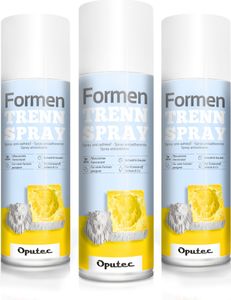 3 x 500ml Oputec Formen-Trennspray für kreative Anwendungen: Formen-Trennmittel mit Anti-Haft-Wirkung für Kunststoffformen, Silikonformen, Kreativbeton