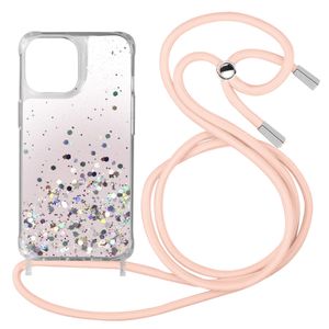 Apple iPhone 11 Glitter Hülle mit abnehmbarer Kette - Rosa