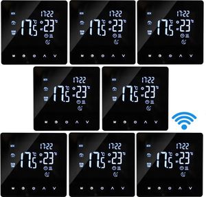 8X Tuya Digital WiFi Thermostat Smart Raumthermostat für Warmwasserbereitung Wöchentlich Programmierbare Temperaturregler für Fußbodenheizung Wasserheizung, Schwarz