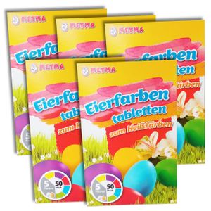 SET - 5er itenga Eierfarbe zum Heißfärben 5 Tabletten blau gelb grün rot violett