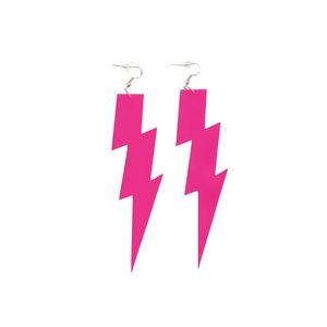 Oblique Unique Blitz Ohrringe für 80s 80er Jahre Motto Party Fasching Karneval Kostüm Damen Ohrstecker - pink