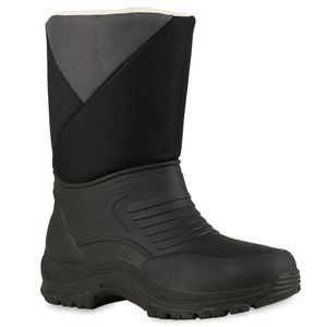 VAN HILL Damen Warm Gefüttert Winterstiefele Bequeme Profil-Sohle Schuhe 838194, Farbe: Schwarz Dunkelgrau, Größe: 39