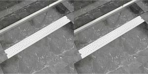 Möbel Lineare Duschrinnen 2 Stk. Blasen 930 x 140 mm Edelstahl DE57584