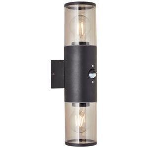 dekorative Außenwandlampe, 2-flammig - spritzwassergeschützt Anthrazit