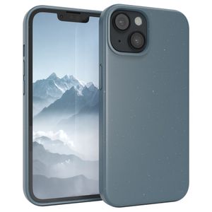 EAZY CASESchutzhülle kompatibel mit Apple iPhone 14 , Hülle biologisch abbaubar, nachhaltigesCase mit Kameraschutz bestehend aus Pflazenfasern, Petrol Blau