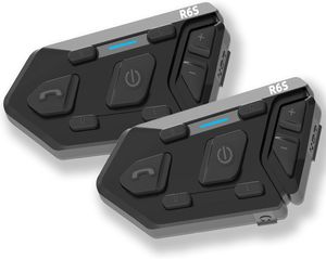 WAYXIN R6S Motorrad Headset 2 Pack Intercom Motorrad Kommunikationssystem für bis zu 6 Reiter 1200m Helm Headset mit Freisprecheinrichtung Bluetooth,Lärmminderung Gegensprechanlage
