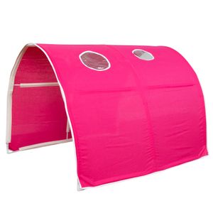 Homestyle4u 1442, Detský tunel pre podkrovnú posteľ Tunelový stan Cot Bavlna 90 cm široký Pink