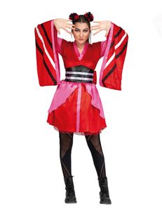 Kimono-Kostüm japanisches Damenkostüm rot