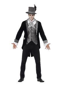 Herren Kostüm dunkler Hutmacher Gentleman Halloween Karneval Gr.M
