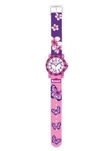 Scout 280375013 Dívčí hodinky motýli květiny analogové quartzové textilní řemínek