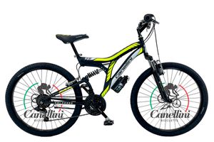 Detský bicykel Horský Canellini COLORADO 26" - 18 rýchlostí - Čierna/ Žltá