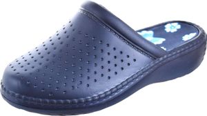 Damen Classic Clogs Pantoletten Hausschuhe Dunkelblau Gr. 36