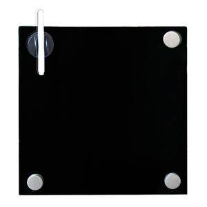 Mucola Whiteboard Magnetic Skleněná magnetická tabule se 3 magnety a perem Magnetická tabule Magnetická tabule Magnetická tabule - 45x45cm Černá