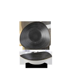 Churchill Super Vitrified Stonecast Raw Black Bowl Dreieck, 23.5 cm / 60 cl, 12 Stück, Schwarz