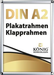 Dreifke® Plakatrahmen DIN A2 | abgerundete Ecken | 25mm Alu Profil, silber | ...