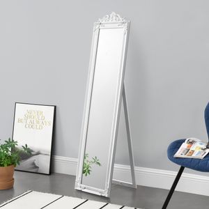 Stojací zrcadlo "Arezzo" 160x40 cm obdélníkové sklopné bílé