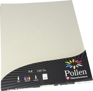 Pollen by Clairefontaine Papier Natura DIN A4 120 g/qm naturweiß 50 Blatt