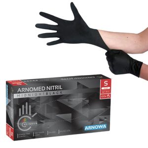 Nitril Handschuhe, schwarz, puderfrei, Größe S, 100 Stück