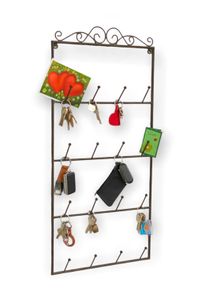 DanDiBo Schlüsselhalter Wand Metall Hakenleiste mit 16 Haken Braun 75 cm 562399 Schlüsselbrett Schlüsselleiste Wandorganizer