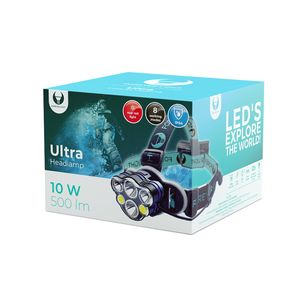 Latarka Czołowa Led Ultra T6 2X 10W + Xp-E 2X 3W 500Lm 2X 18650 1200Mah Li-Ion Forever Light