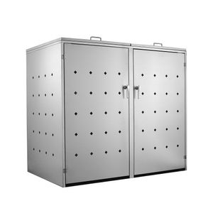 Nerezový box na odpadky "Rhombus" so sklopným vekom pre 2 koše