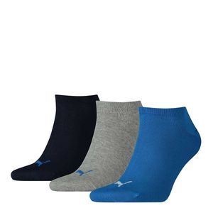 PUMA Uni ponožky, 3 balení - ponožky do tenisek, dámské, pánské, modré/šedé 39-42