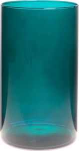 Dekoglas, Vase LEVI ESSENTIALS Zylinder H. 29cm D. 16cm petrol blau Glas Hakbijl