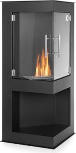Moritz Ethanol Kamin Wandkamin I 95 x 58 x 39 cm Eckkamin I 1 Liter Brenner I Bioethanol Kamin IEthanol Kaminofen Indoor Outdoor I Innen Außen I Bioethanol Brenner I Brennertopf