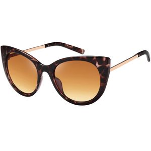 Gil Damen Sonnenbrille Cat-Eye Designer 80er Modern Urlaub Sommer Strand 30410 Braun Leopard
