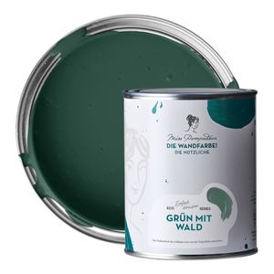 MissPompadour abwaschbare Wandfarbe Grün mit Wald 1L - hohe Deckkraft - matte, scheuerbeständige Innenfarbe - geruchsarm, wasserbasiert, ergiebig - Die Nützliche
