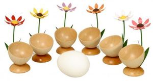 Tischdekoration 6 Eierbecher mit Blumen BxHxT 4,5x2,5x4,5cm NEU